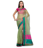 Green Supernet Banarasi Saree