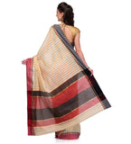 Beige Chanderi Cotton Banarasi Saree