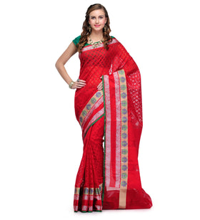 Maroon Supernet Banarasi Saree