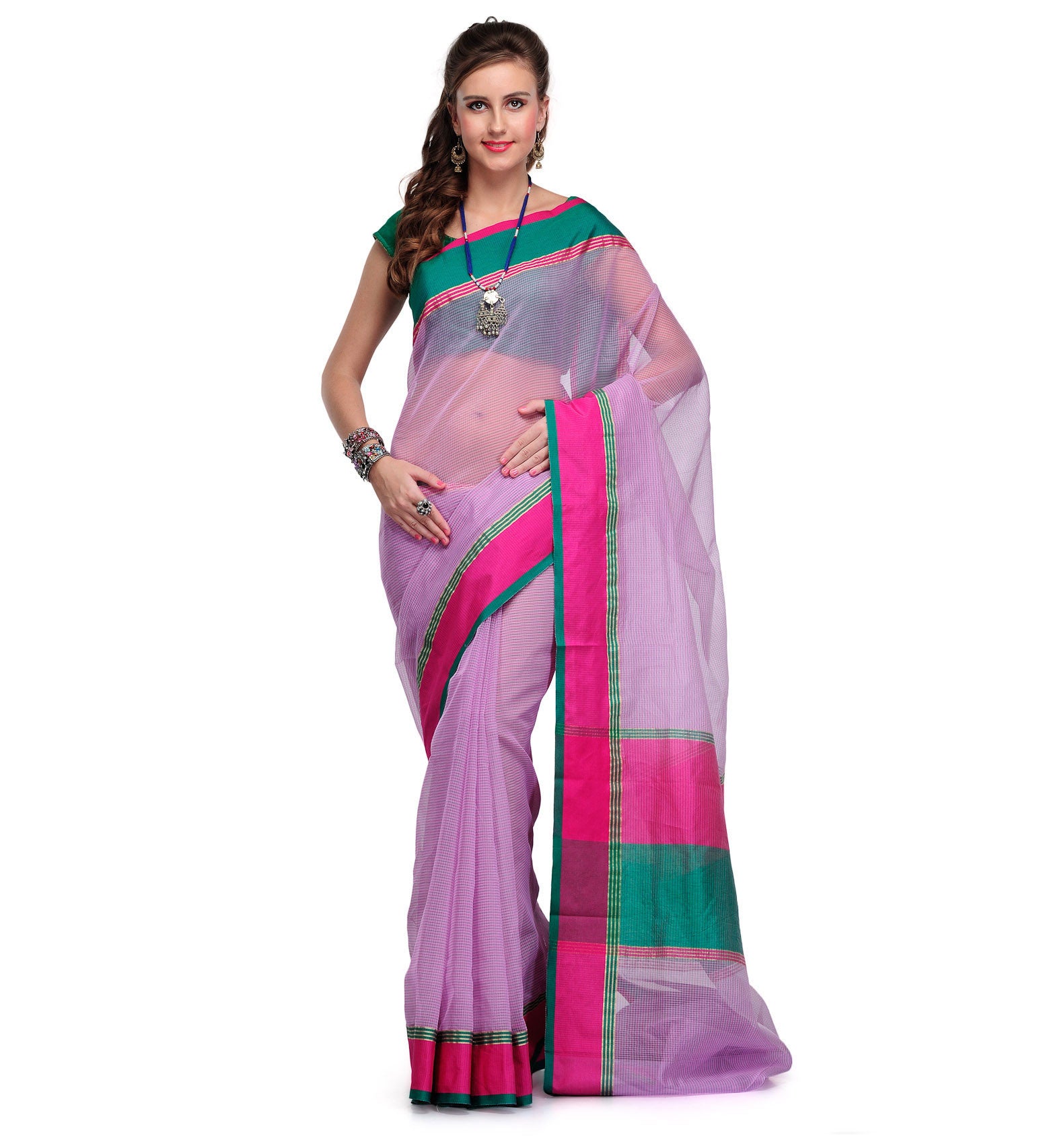 Purple Supernet Banarasi Saree