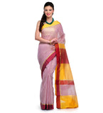 Purple Chanderi Cotton Banarasi Saree