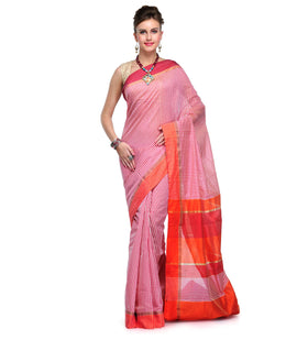 Magenta Chanderi Cotton Banarasi Saree