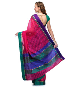 Magenta Supernet Banarasi Saree