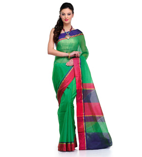 Green Supernet Banarasi Saree