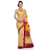 Yellow Chanderi Cotton Banarasi Saree