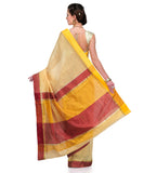 Yellow Chanderi Cotton Banarasi Saree