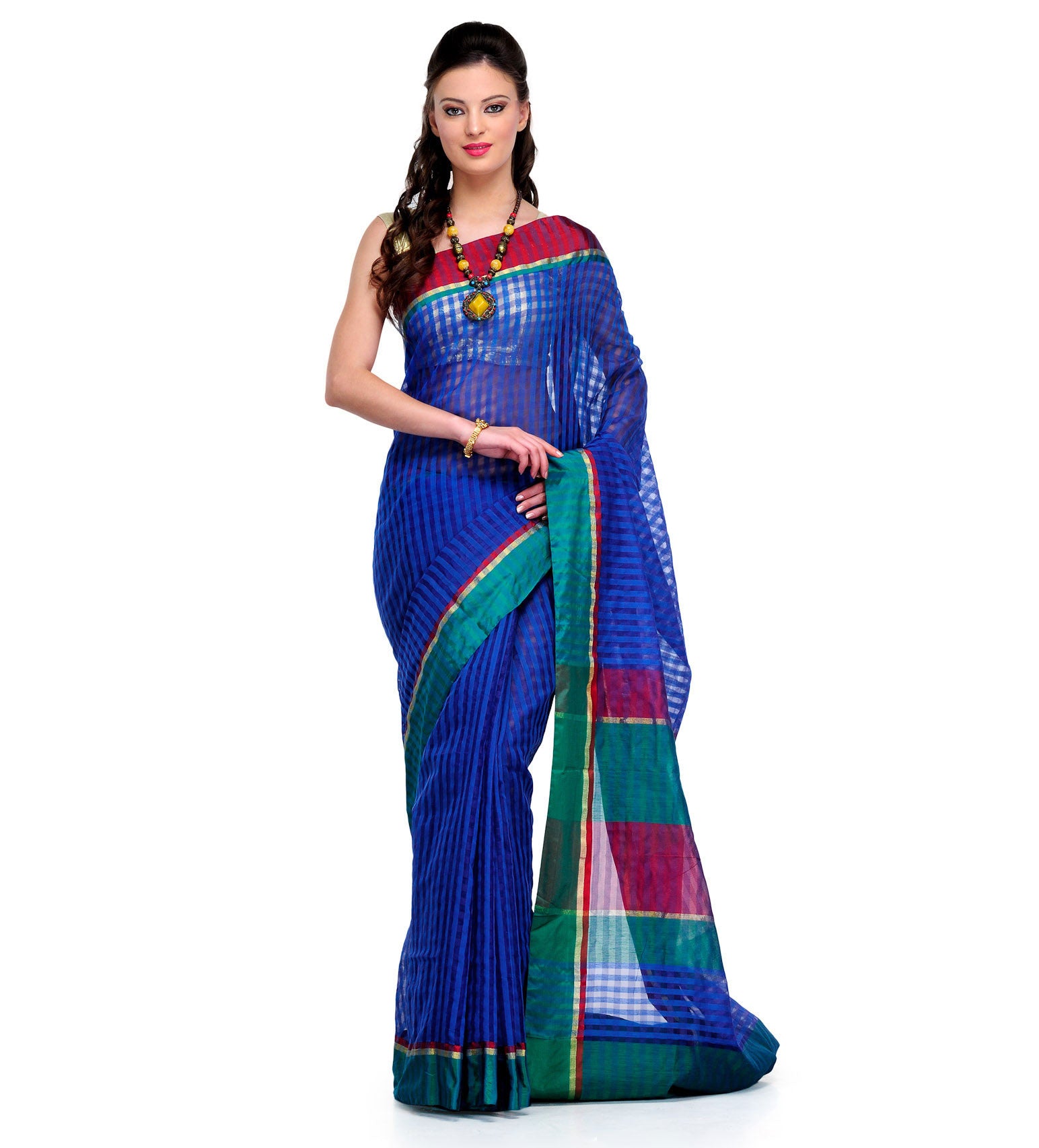 Navy Blue Supernet Banarasi Saree