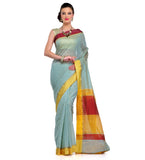 Sea Green Chanderi Cotton Banarasi Saree