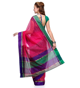 Magenta Supernet Banarasi Saree