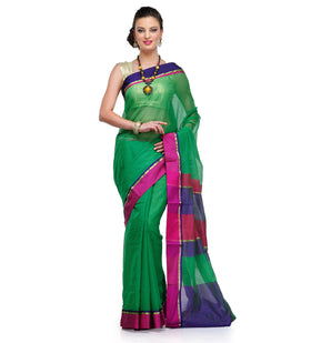 Green Supernet Banarasi Saree