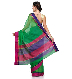 Green Supernet Banarasi Saree