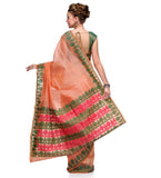 Peach Supernet Banarasi Saree