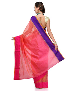 Peach Supernet Banarasi Saree