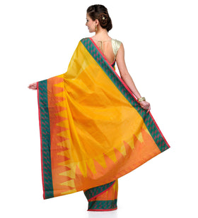 Yellow Supernet Banarasi Saree