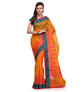 Orange Supernet Banarasi Saree