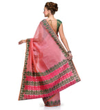 Pink Supernet Banarasi Saree