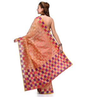 Pink Supernet Banarasi Saree