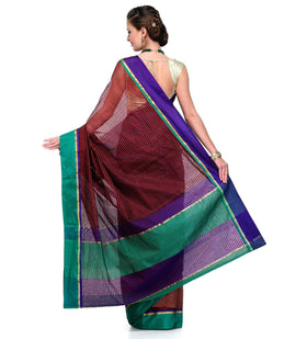 Maroon Supernet Banarasi Saree