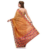 Peach Supernet Banarasi Saree