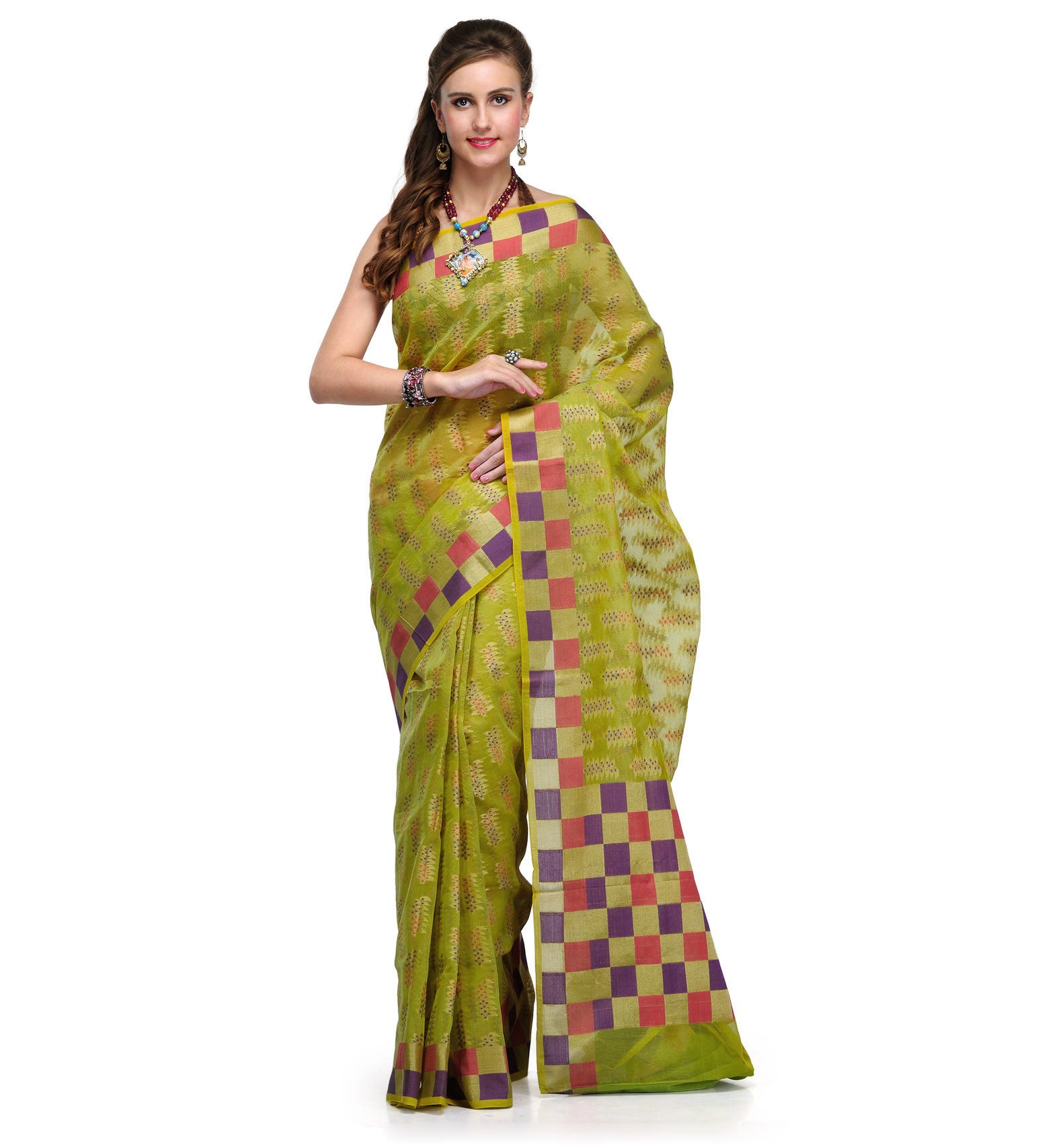 Olive Supernet Banarasi Saree