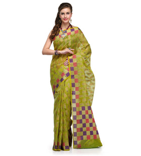 Olive Supernet Banarasi Saree