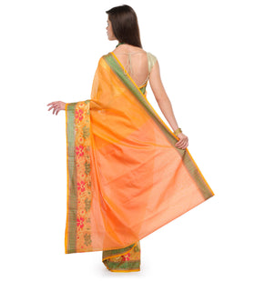 Orange Supernet Banarasi Saree