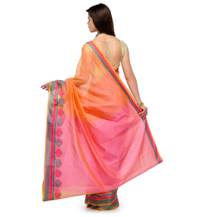 Peach Supernet Banarasi Saree