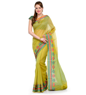 Green Supernet Banarasi Saree