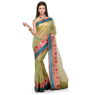 Olive Supernet Banarasi Saree