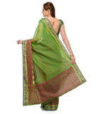 Green Supernet Banarasi Saree