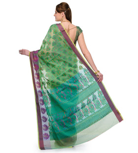 Green Kota Cotton Banarasi Saree