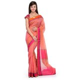 Pink Supernet Banarasi Saree