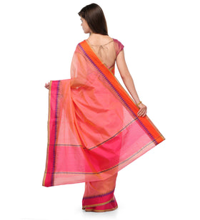 Pink Supernet Banarasi Saree