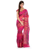 Pink Kota Cotton Banarasi Saree