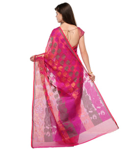 Pink Kota Cotton Banarasi Saree