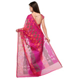 Pink Kota Cotton Banarasi Saree