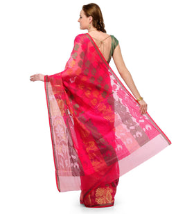 Dark Pink Kota Cotton Banarasi Saree