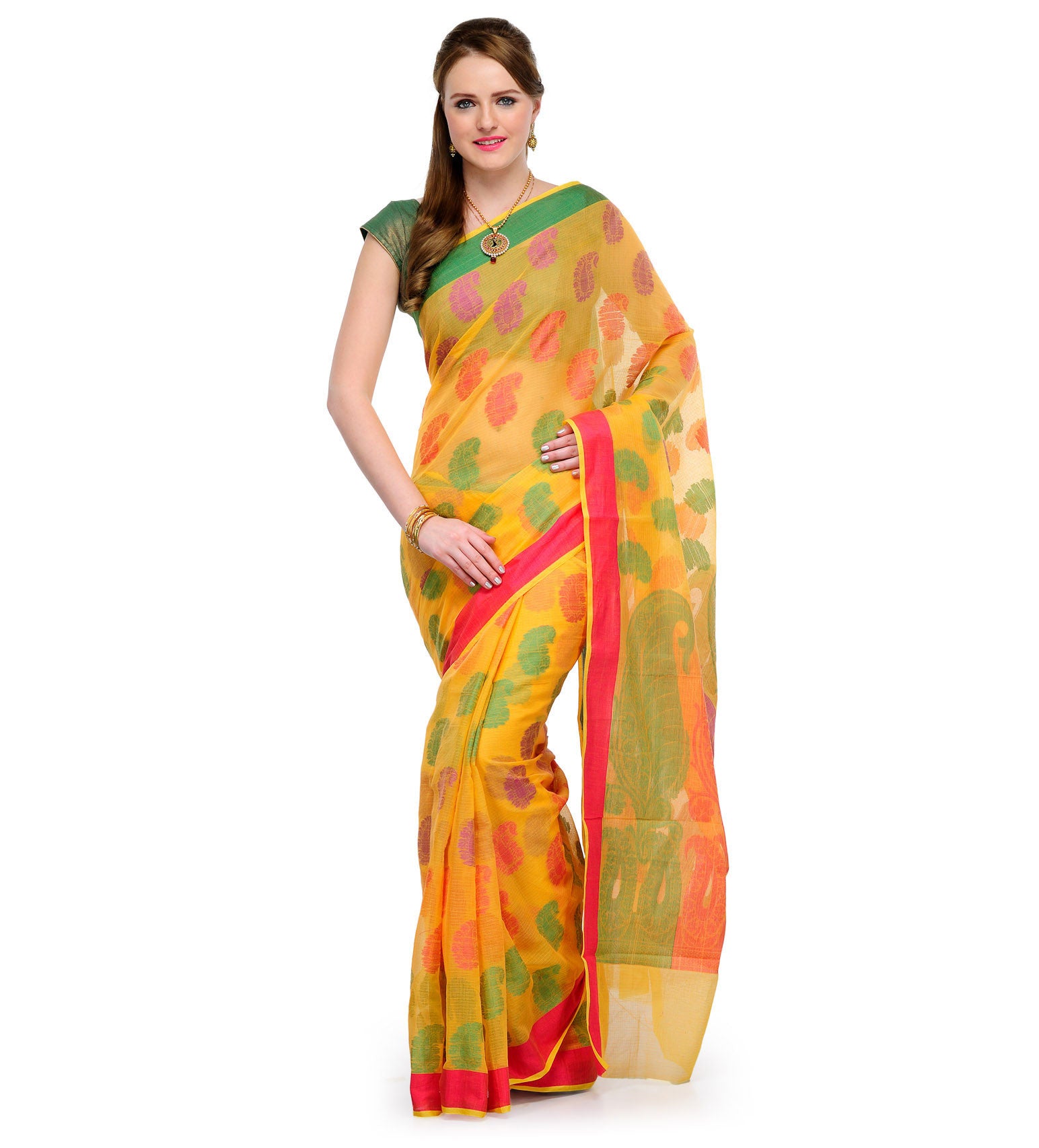 Golden Kota Cotton Banarasi Saree