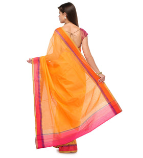 Orange Supernet Banarasi Saree