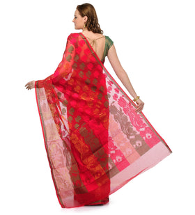 Red Kota Cotton Banarasi Saree