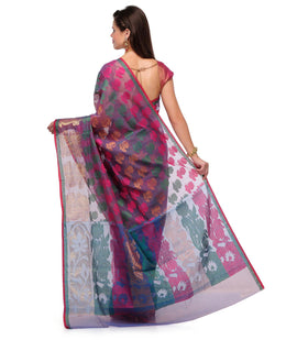 Purple Kota Cotton Banarasi Saree