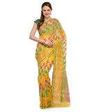 Yellow Kota Cotton Banarasi Saree