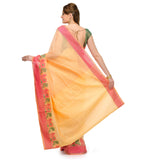 Peach Supernet Banarasi Saree