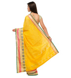 Yellow Supernet Banarasi Saree