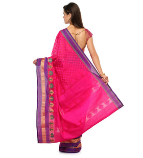 Magenta Supernet Banarasi Saree