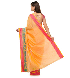 Orange Supernet Banarasi Saree