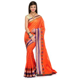 Orange Supernet Banarasi Saree