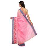 Pink Supernet Banarasi Saree