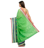 Green Supernet Banarasi Saree