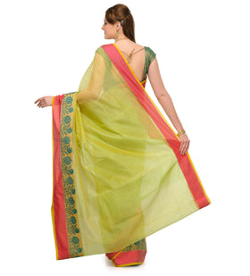 Green Supernet Banarasi Saree